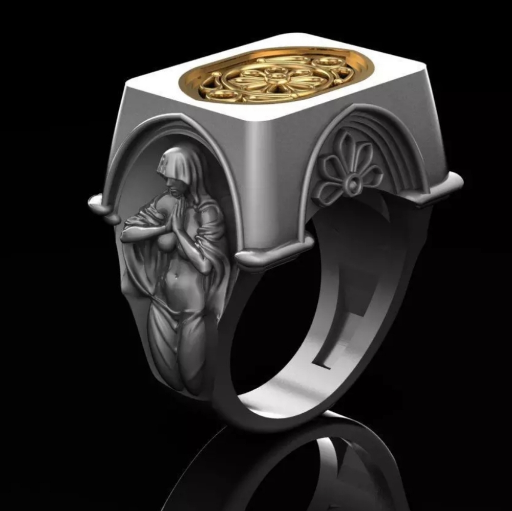 Geometric Pattern Ring - image 1